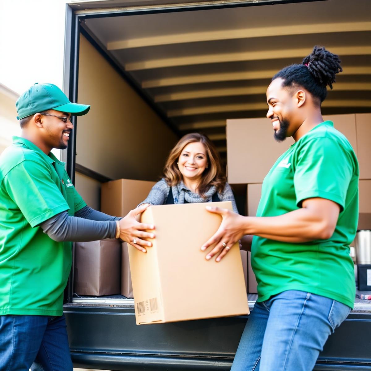 Eddings Removals team loading donation boxes for a customer